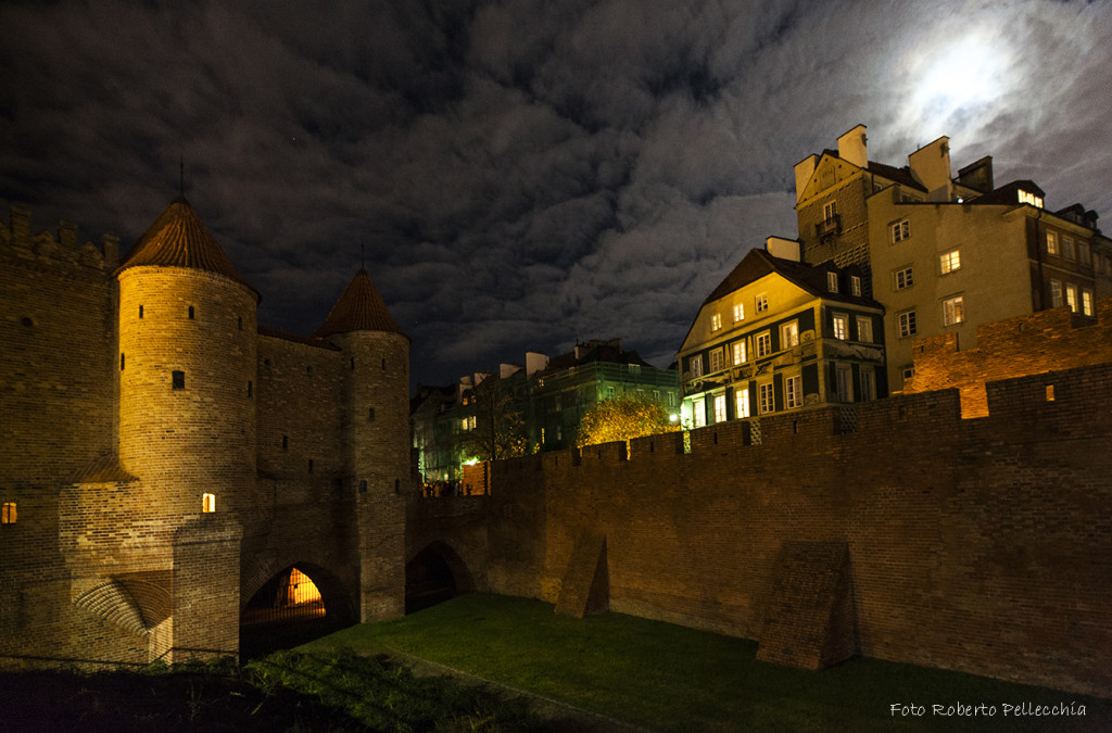 Fb26 Varsavia Castello e case di notte